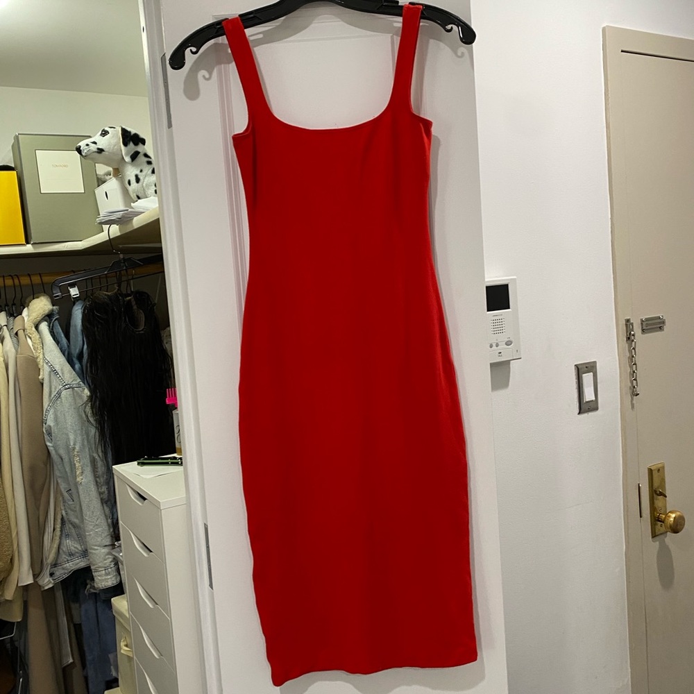 Red Tank MIDI Dress